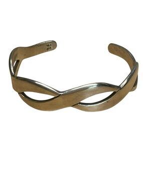 Sterling Silver Mexican 925 Cuff Bracelet Infinity Twist Open Bangle